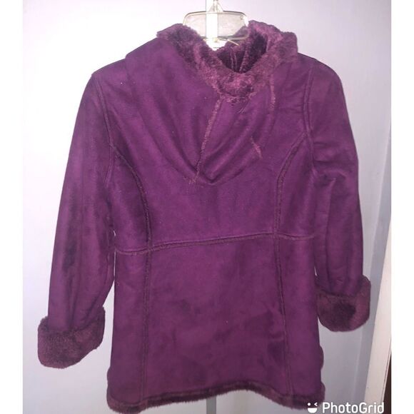 Hemisphere Faux Suede  Purple Girl’s Coat 14 - Picture 3 of 9